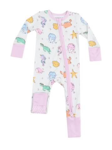 Cutie Sea Creatures 2 Way Zipper Romper 3-6M