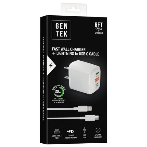 Apple Lightning to USB-C Cable and Wall Charger