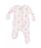 2 Way Zipper Ruffle Back Footie - Mermaids - 3 - 6M