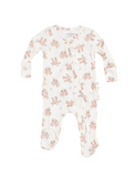 2 Way Zipper Ruffle Back Footie - VINTAGE ROSEBUDS - 3 - 6M