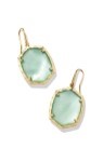 DAPHNE DROP EARRINGS GOLD LIGHT GREEN MOTHER