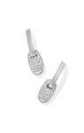 BAILEY PAVE HUGGIE EARRINGS SILVER WHITE CRYSTAL