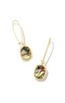 DAPHNE WIRE DROP EARRINGS GLD ABALONE