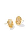 DAPHNE CORAL FRAME STUD EARRINGS GLD IRIDESCENT