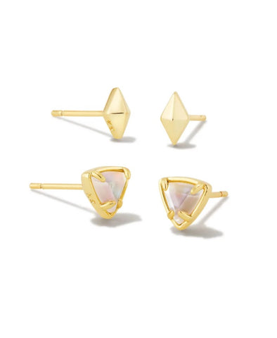 GRETA STUD EARRING SET GOLD