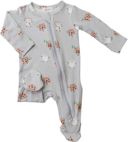 Angel Dear Cookies and Milk Zipper Footie