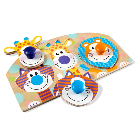 First Play Wooden Jumbo Knob Safari Animal Puzzle