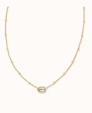 KENDRA SCOTT Mini Elisa Gold Satellite Short Pendant Necklace in Dichroic Glass