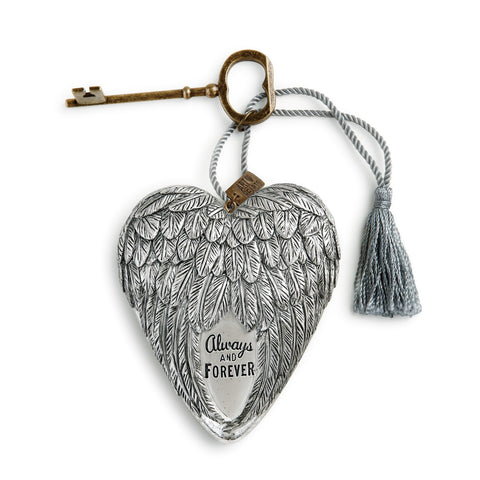 Always and Forever Sculpted Wings Art Heart