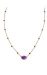 MINI ELISA ENAMEL FRAME SHORT PENDANT NECKLACE GOLD PURPLE MOTHER OF PEARL
