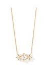 LINDY RAE ELISA SHORT PENDANT NECKLACE GOLD WHITE CRYSTAL