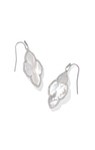 ABBIE PAVE FRAME DROP EARRINGS SILVER IVORY MOTHER OF PEARL