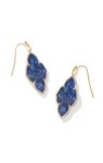 ABBIE PAVE FRAME DROP EARRINGS GOLD NAVY ABALONE