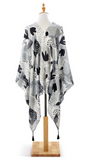 Gray and Black Abstract Kimono and Stylish Scarf