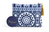 Indigo Pattern Zip Pouch