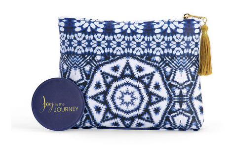 Indigo Pattern Zip Pouch