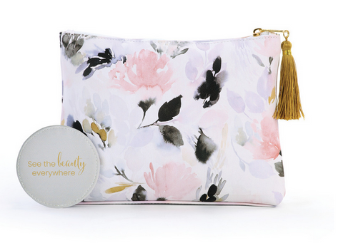 Floral Pattern Zip Pouch
