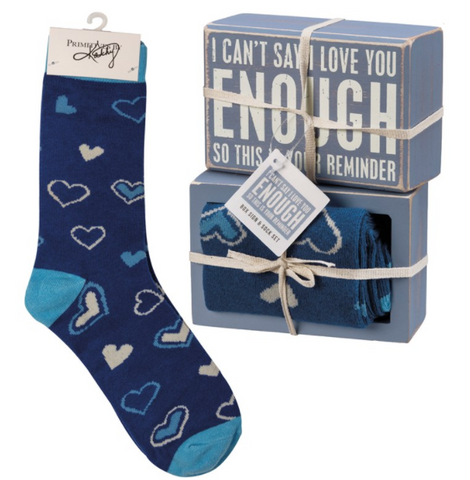 Box Sign & Sock Set - Love You