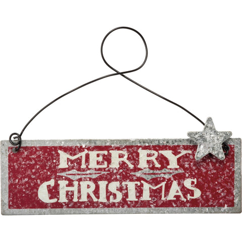 Mini metal Merry Christmas Ornament