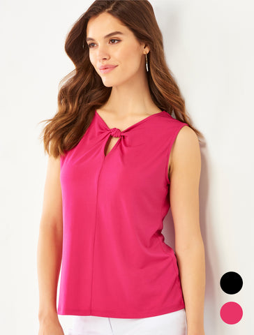 Charlie Paige Sleeveless knotted keyhole Top