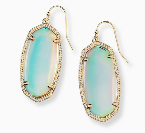 Kendra Scott Elle Gold Drop Earrings in Dichroic Glass