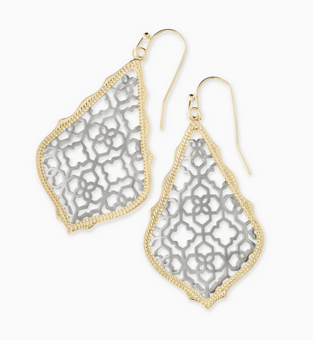 Kendra Scott Addie Gold Drop Earrings in Silver Filigree