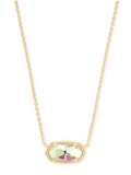 Kendra Scott Elisa Gold Pendant Necklace in Dichroic Glass