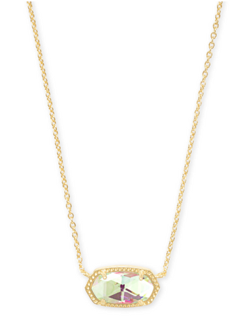 Kendra Scott Elisa Gold Pendant Necklace in Dichroic Glass