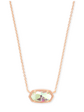Kendra Scott Elisa Rose Gold Pendant Necklace in Dichroic Glass