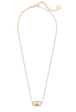 Kendra Scott Elisa Rose Gold Pendant Necklace in Dichroic Glass