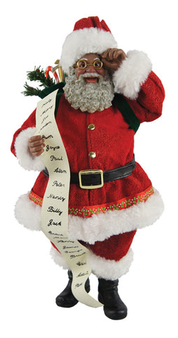 10” African American Santa with His List