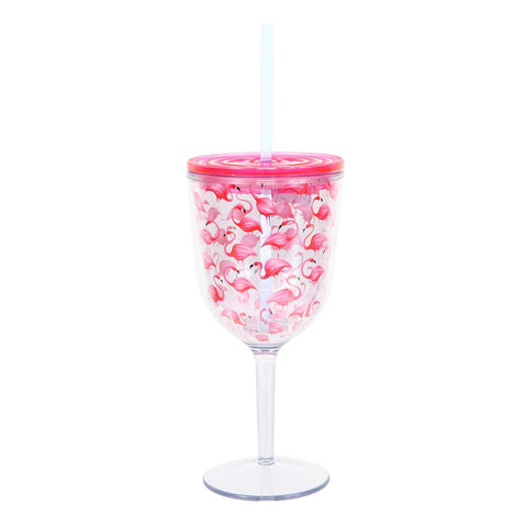 Flamingo Insulated Wine Glass