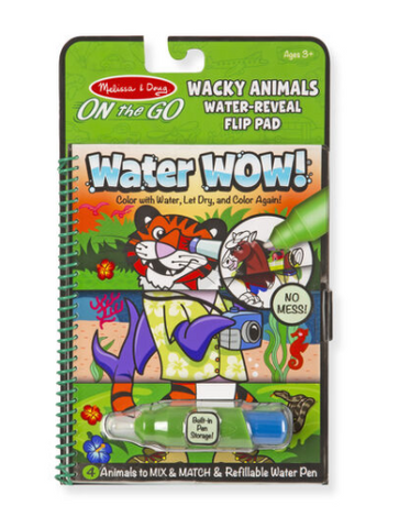 Water Wow! - Wacky Animals Water Reveal Flip Pad - On the Go Travel Activity