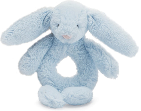 Bashful Blue Bunny Ring Rattle