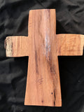 Jancason Hand Carved Smooth Wooden Cross with Turquoise #4255