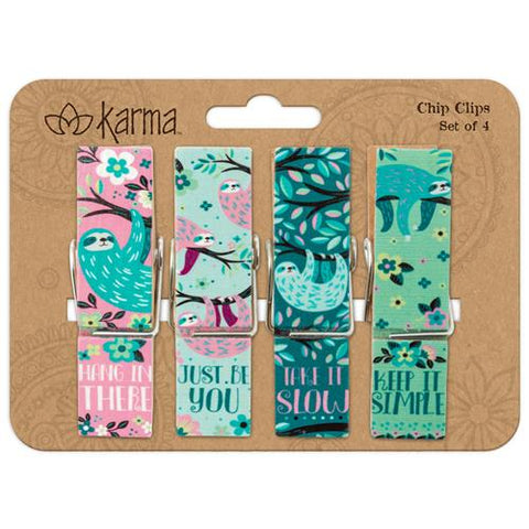 Sloth Chip Clips - Set of 4