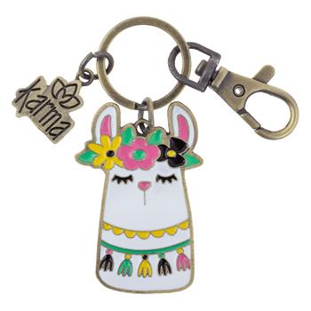 Enamel Keychain Llama