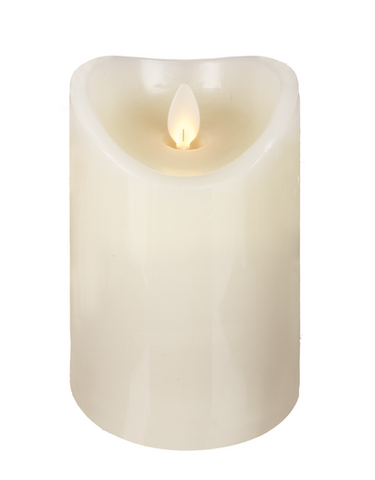 Ivory LED Wax Pillar Candle
