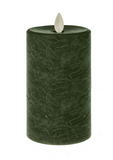 Green LED Textured Wax Pillar Candle