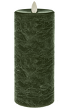 Green LED Textured Wax Pillar Candle