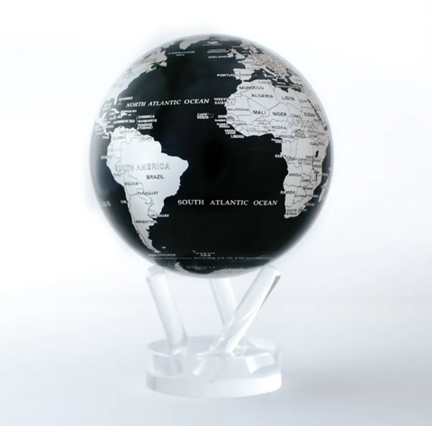 Black & Silver MOVA Globe 4.5" with Acrylic Base