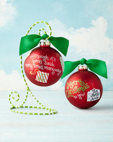 MERRY CHRISTMAS TO YOU GLASS ORNAMENT