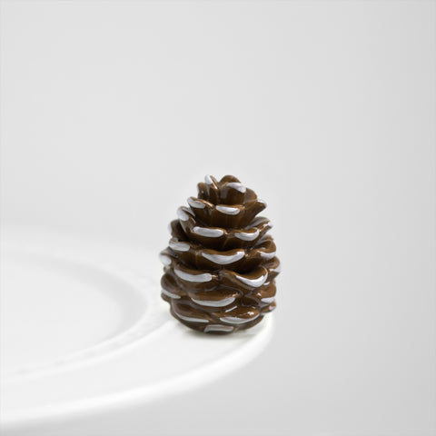 Nora Fleming Pretty Pinecone - Brown & White Mini