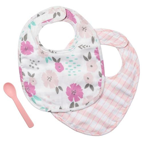 Muslin Bib and Spoon Set - Flower