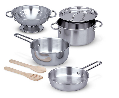 Let's Play House! Stainless Steel Pots & Pans Play Set