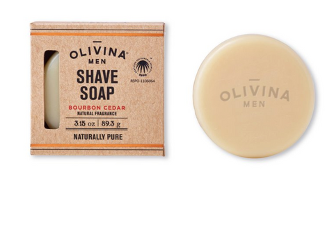 Olivina Classic Shave Soap-Bourbon Cedar