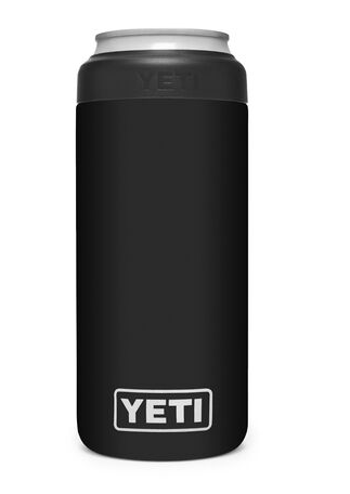 YETI Black Rambler 12 oz Colster Slim Can Insulator