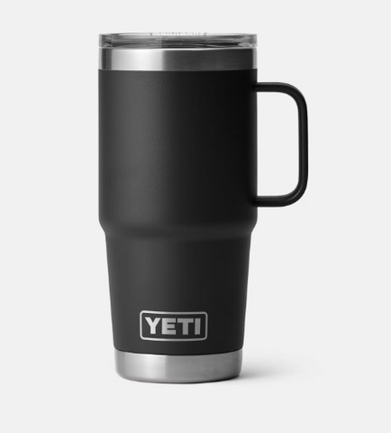 YETI Black Rambler 20 oz. Travel Mug with StrongHold Lid
