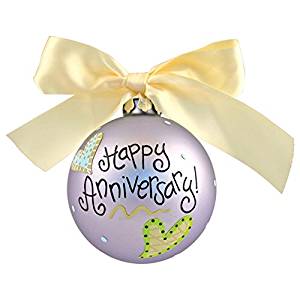 HAPPY ANNIVERSARY GLASS ORNAMENT