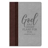 Faux Leather Journal w/pocket "God has great plans for you"